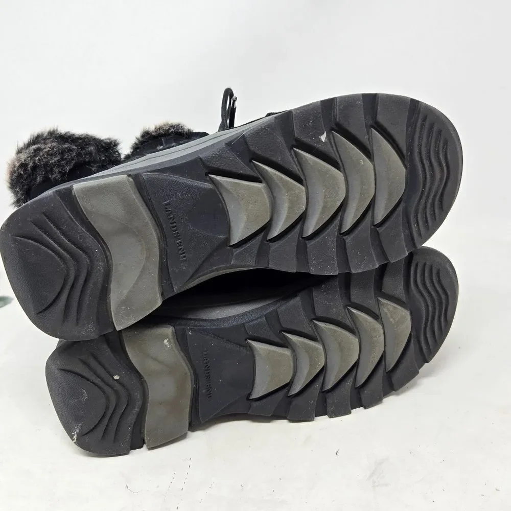LANDS' END Powder Belle‎ Suede Faux Fur Boots 6.5